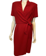 Donna Morgan Women&#39;s Wrap Front Dress Size 8 Red - $38.96 CAD