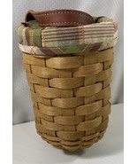 Longaberger Small Gatehouse Basket Leather Handle Plaid Liner Hanging Ro... - $17.81