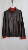 Chicos Womens Jacket Coat Reversible Black Orange - £38.88 GBP