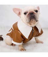 Plush Zipper Warm Faux Leather Dog Jacket - £17.21 GBP