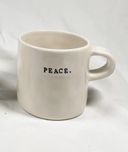 Rae Dunn Magenta PEACE Coffee Mug Typewriter Font Vintage - £29.74 GBP