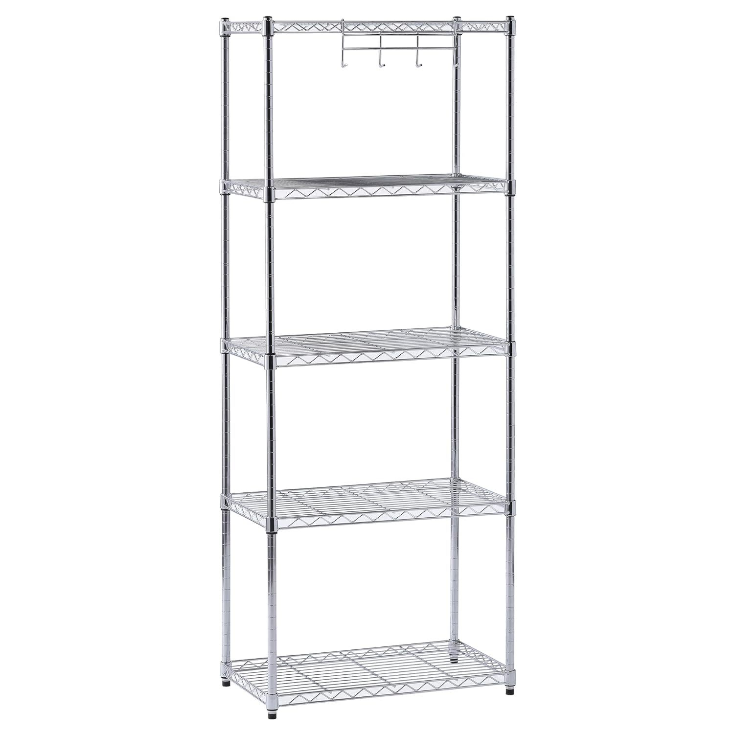 Muscle Rack 5 Tier Wire Chrome Shelving Unit 24" W x 14" D x 59" H