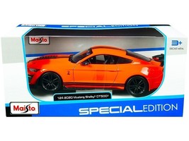 2020 Ford Mustang Shelby GT500 Bright Orange with Black Stripes 1/24 Diecast Mo - £28.88 GBP