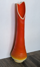 Vintage MCM LE Smith 31” Bittersweet Nubby Butt Ribbed Swung Vase Large - $899.00