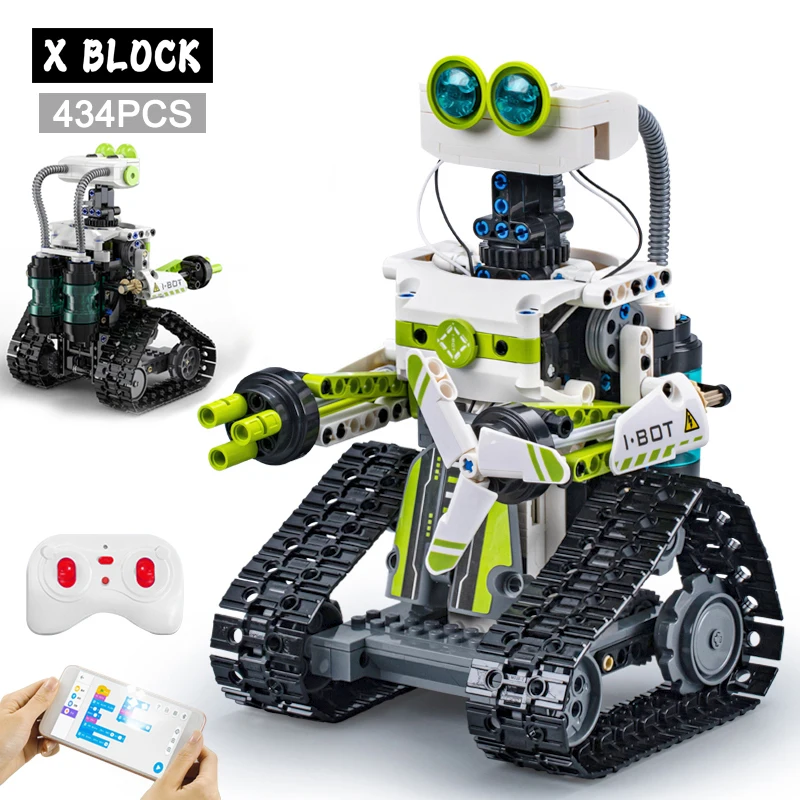 434Pcs STEM City RC Robots Building Blocks APP Programming Remote Control Robot - $63.23