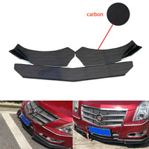 3pcs Carbon Fiber Look Front Bumper Lip Splitter Spoiler Universal Adjustable - £31.45 GBP
