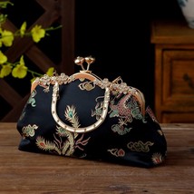 Vintage Embroidery Clutch Handbag Women Solid Satin Evening Bag Elegant Female D - £51.67 GBP