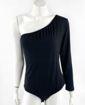 Good Luck Gem Bodysuit Size Large Black One Shoulder Long Sleeve Solid Top NEW - £23.46 GBP
