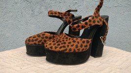 Sarkany ,vintage old  women&#39;s shoes with heels, synthetic skin (Canad) - $36.41