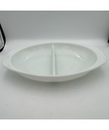 Vintage Pyrex 1063 White Milk Glass Divided Casserole Dish 1.5 QT Oval B... - $561.47 MXN