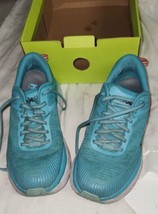 Womens Hoka One Bondi 7 Wide Size 7.5 Shoes Sneakers Used Light Blue - £27.51 GBP