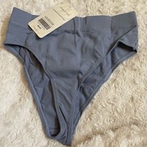 Fabletics High Waisted Cotton Cheeky Panty in Faded Denim Size Small - £10.04 GBP