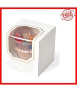 Versatile 50-Count Gold Cupcake Boxes with Clear Display Window - Eco-Fr... - $788.74 MXN