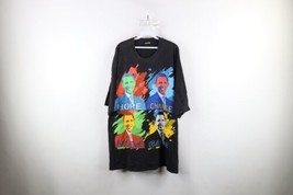 Vintage Y2K Streetwear Mens 3XL Faded 2008 Barack Obama T-Shirt Black Cotton - £36.95 GBP