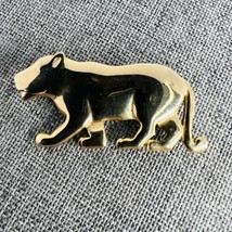 Vintage Panther Lion Big Cat Gold Toned Brooch Pin Direction One Signed - £23.91 GBP