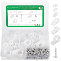 Cable Clips For Cable Management Cord Organizer, 300Pcs White Nylon Plastic R-Ty - £19.65 GBP