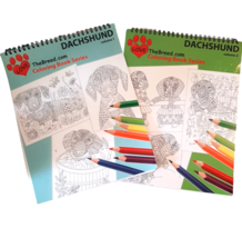 2 Dachshund Adult Coloring Books Spiral Bound NEW - £18.26 GBP
