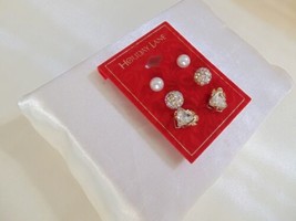 Charter Club Gold-Tone 3-pc. Set Angel Crystal Sim. Pearl Earrings CHR10... - £10.56 GBP