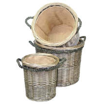 Rope Handled Antique Wash Round Log Basket - £49.52 GBP+