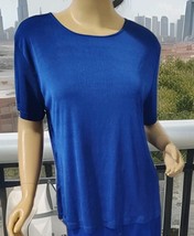 SpS  USA  2Ladies Royal Blue Short Sleeve Nylon Top  Large - $95.99 MXN
