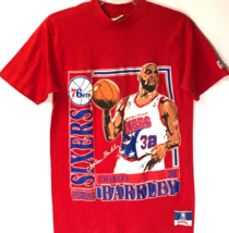 Charles Barkley #32 Caricature Stats 76ers Vintage Nutmeg Nba 90s Red T-Shirt M - £118.01 GBP