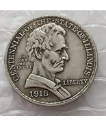Rare Antique USA United States 1918 Lincoln Silver Color Half Dollar Coin - $27.62