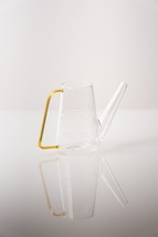 New! Modern Glass Watering Can/Pitcher Gold Color Handle 5&quot; - £23.62 GBP
