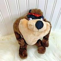 Tasmanian devil Taz Plush Stuffed Animal Toy Warner Bros headband 10 in tall - £10.82 GBP