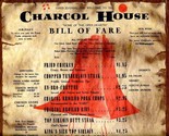 Charcoal House Menu Green Bay &amp; Belvidere Roads Waukegan Illinois 1960&#39;s - £28.09 GBP