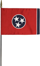 Tennessee - 8&quot;X12&quot; Stick Flag - £9.60 GBP