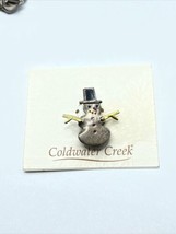 Vintage Sterling Silver 2003 Coldwater Creek Snowman Pin NWT / NOS - £30.50 GBP