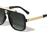 Dweebzilla Khan Classic Square Sport Pilot Aviator Sunglasses (Black &amp; G... - £10.06 GBP+