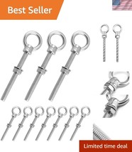 Durable 316 Stainless Steel Eyebolts - 10 Pack, 3/8&quot; x 4&quot; for Heavy Lifting - $88.99