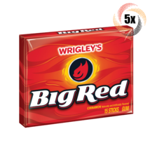 5x Packs Wrigley's Big Red Slim Pack Gum | 15 Sticks Per Pack | Fast Shipping - $13.92