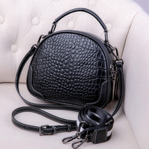 Women Shoulder Bag New Genuine Leather Top-handle Bag Ladies Design Small Round  - £64.22 GBP