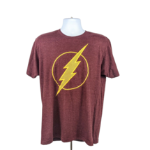 DC Comics Men&#39;s T-Shirt, The Flash logo, Burgundy  - $16.85