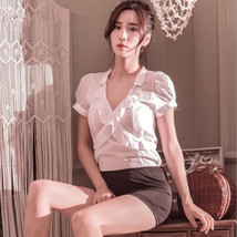 Woman Girls Sexy Lingeries White Tops+ Black Skirt Secretary Uniform 2pc... - $10.99