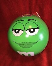 Green M&amp;M’s large Round Metal Bank 6 inches  NEW Sealed - $17.96