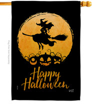 Halloween Witch - Impressions Decorative House Flag H137306-BO - £29.64 GBP