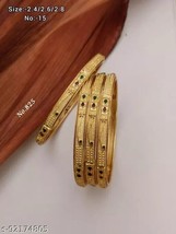 South Indian Women 4 Pcs Bangles/ Bracelet Gold Plated Fashion Wedding Jewelry - £27.02 GBP