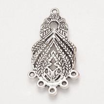 2 Chandelier Earring Findings Antiqued Silver Ornate Pendants Connectors... - £3.15 GBP