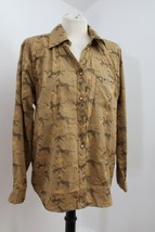 Vtg Keren Hart L Brown Horse Pearl Snap Long Sleeve Ranch Western Shirt Top - $28.49