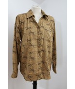 Vtg Keren Hart L Brown Horse Pearl Snap Long Sleeve Ranch Western Shirt Top - £22.40 GBP