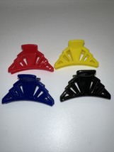 Set of 4 Hair Clips 1980&#39;s Black Yellow Red Blue - £7.90 GBP