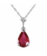 Galaxy Gold GG 1.75 ct 14k 18&quot; Solid White Gold Pear-shaped Ruby Drop Pe... - £231.96 GBP