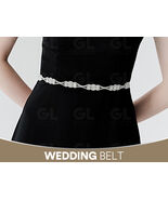 Thin Rhinestone Belt,Bridal Belt,Wedding Dress Belt,Wedding Belt,Bridesm... - $38.68