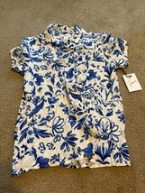 Japna Womens Shirt Dress Size XS X-Sma Blue Floral Collared Cotton Short Sleeve - £11.90 GBP