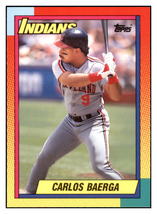1990 Topps Traded Carlos Baerga  Cleveland Indians #6T Baseball card   M32P4 - £1.09 GBP