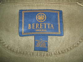 Beretta (TM) brand logo men&#39;s long-sleeve cotton medium-weight gray shirt Large - £27.53 GBP