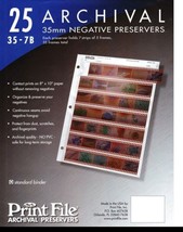 Print File 35mm Film Size Negative Pages Holds Seven Strips of Five Frames 25pk - £6.79 GBP